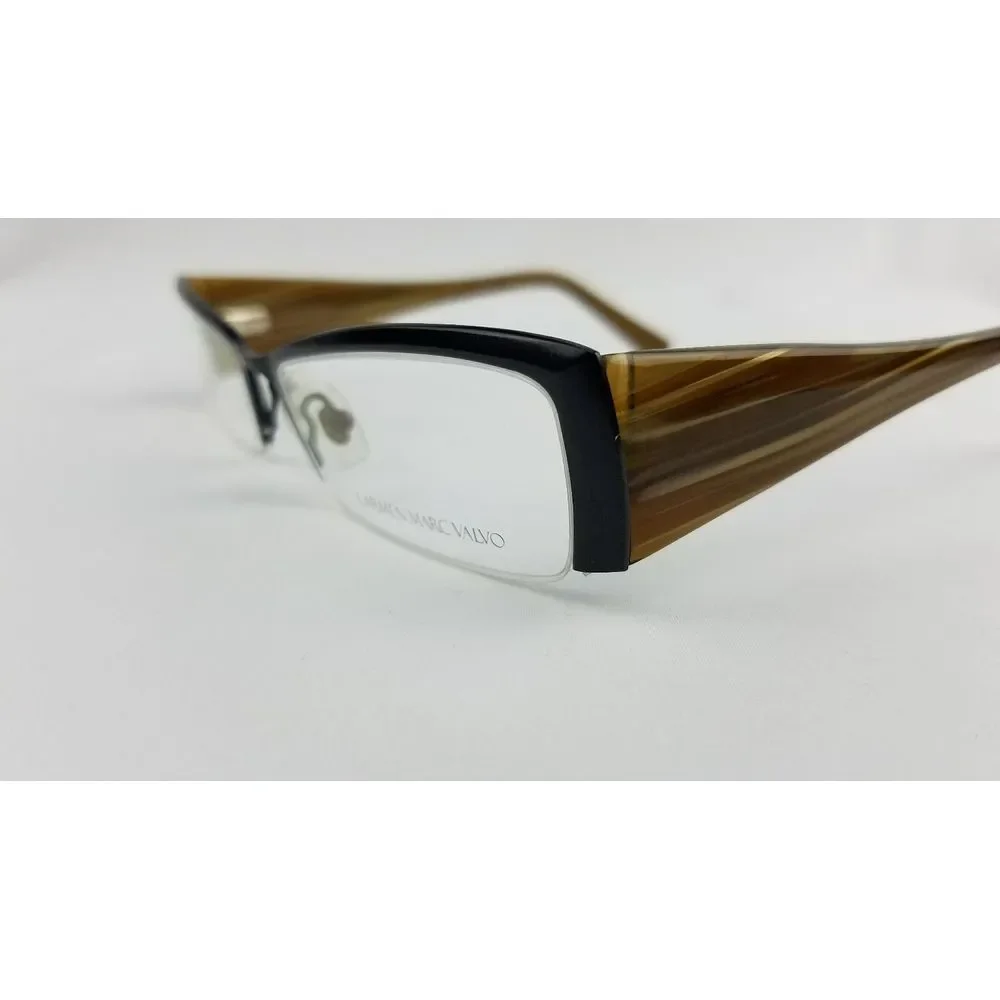 New Carmen Marc Valvo Eyewear‎ Rx Frame Carina Sz: 51-18-135 Color: Black Amber